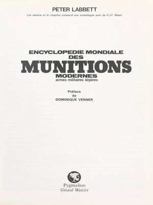 cover image of Encyclopédie mondiale des munitions modernes